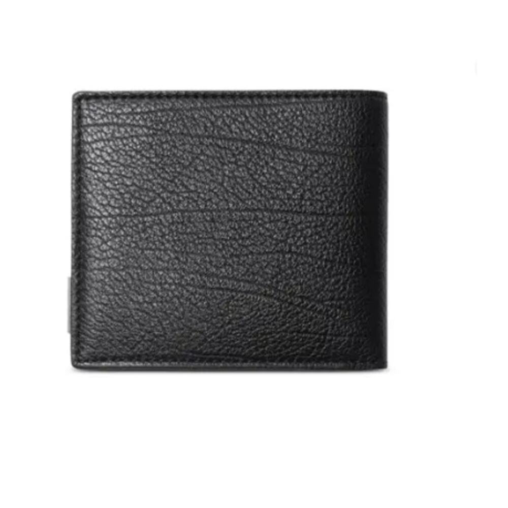 Burberry Men's Black Hipfold Granny Leatherv B-cut Bi-fold Wallet One Size - Picture 2 of 9